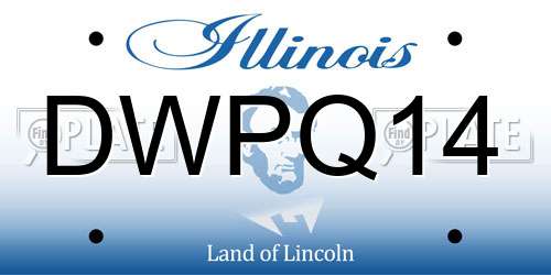 DWPQ14 Illinois License Plate