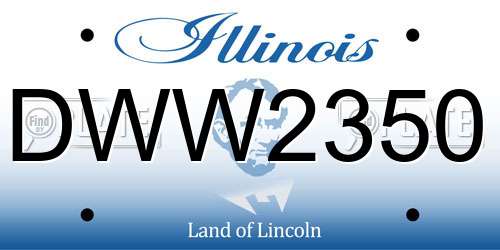 DWW2350 Illinois License Plate