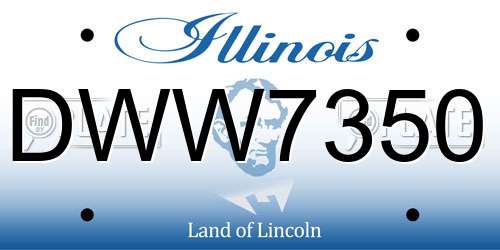 DWW7350 Illinois License Plate