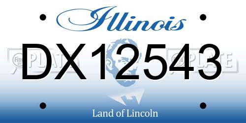 DX12543 Illinois License Plate
