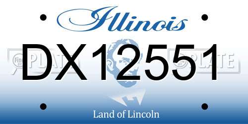 DX12551 Illinois License Plate