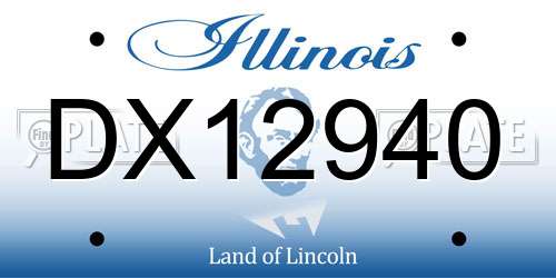 DX12940 Illinois License Plate