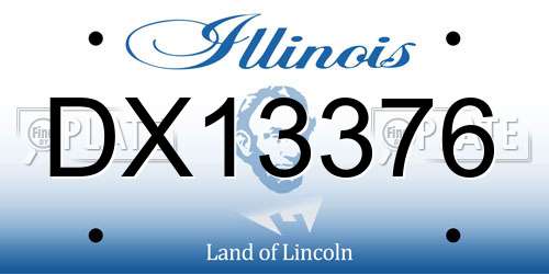 DX13376 Illinois License Plate