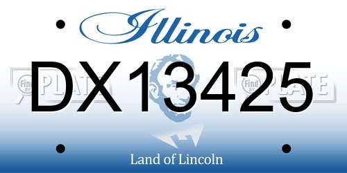 DX13425 Illinois License Plate