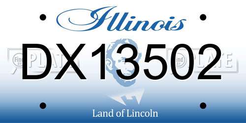DX13502 Illinois License Plate