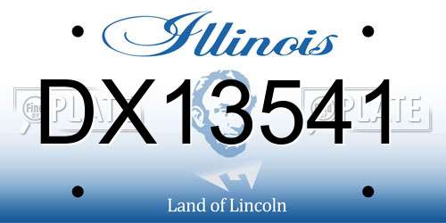 DX13541 Illinois License Plate