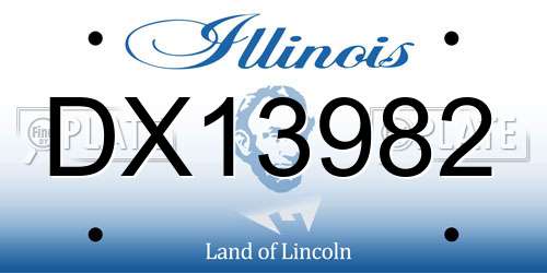 DX13982 Illinois License Plate