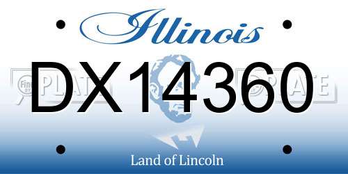 DX14360 Illinois License Plate