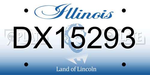 DX15293 Illinois License Plate