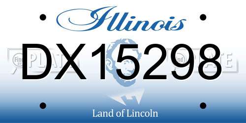 DX15298 Illinois License Plate