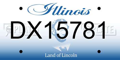 DX15781 Illinois License Plate