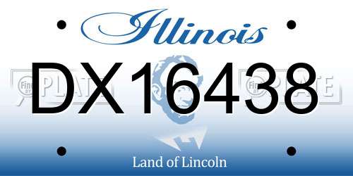 DX16438 Illinois License Plate