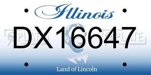 DX16647 Illinois License Plate