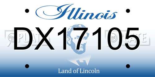 DX17105 Illinois License Plate