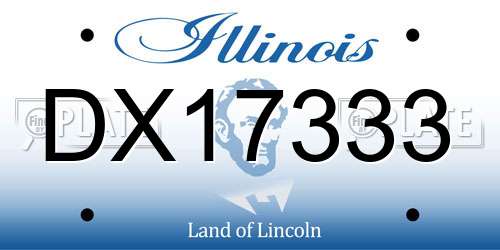 DX17333 Illinois License Plate