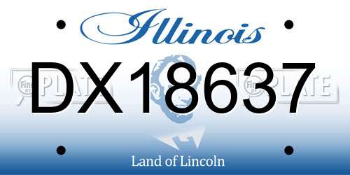 DX18637 Illinois License Plate