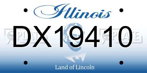 DX19410 Illinois License Plate
