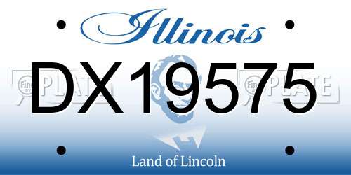 DX19575 Illinois License Plate