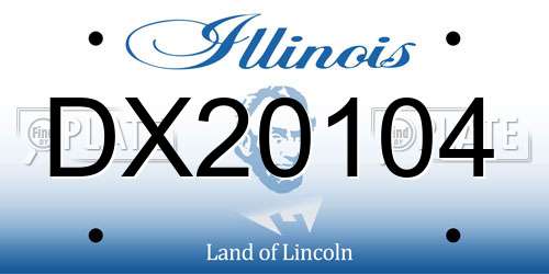 DX20104 Illinois License Plate