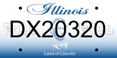 DX20320 Illinois License Plate