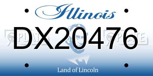 DX20476 Illinois License Plate
