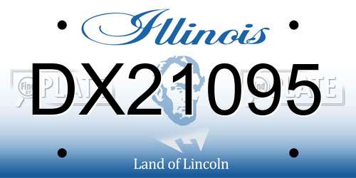 DX21095 Illinois License Plate