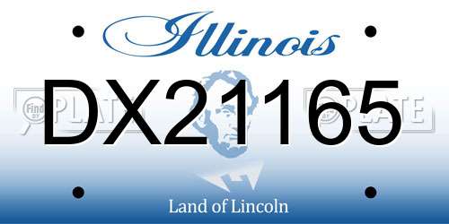 DX21165 Illinois License Plate