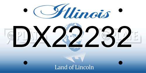 DX22232 Illinois License Plate