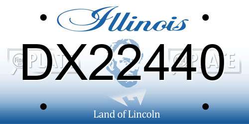DX22440 Illinois License Plate