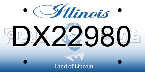 DX22980 Illinois License Plate