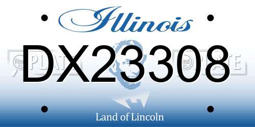 DX23308 Illinois License Plate