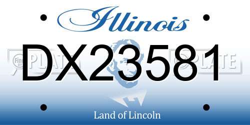 DX23581 Illinois License Plate