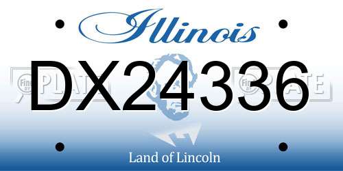 DX24336 Illinois License Plate