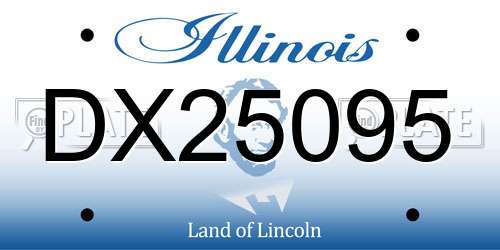 DX25095 Illinois License Plate