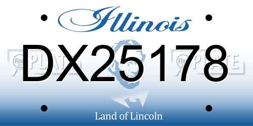 DX25178 Illinois License Plate