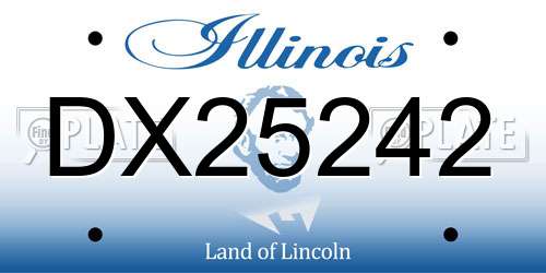 DX25242 Illinois License Plate