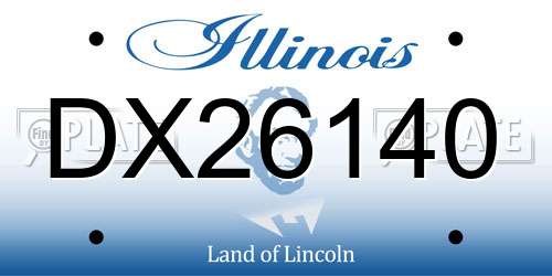 DX26140 Illinois License Plate