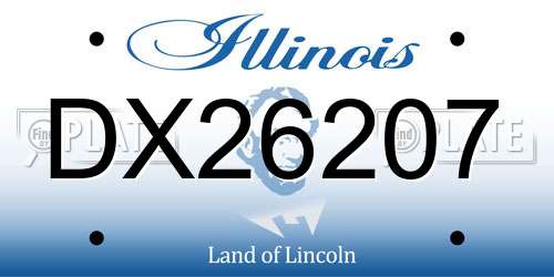 DX26207 Illinois License Plate
