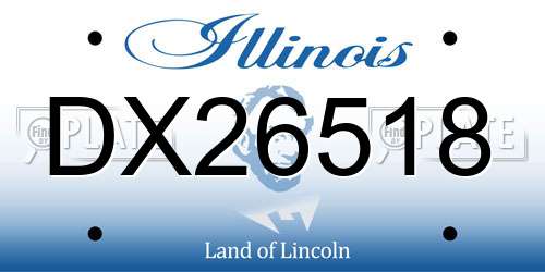 DX26518 Illinois License Plate