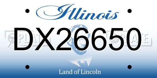 DX26650 Illinois License Plate