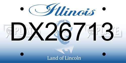 DX26713 Illinois License Plate