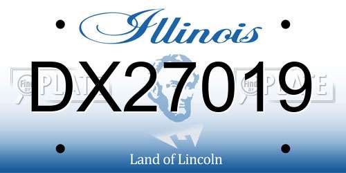 DX27019 Illinois License Plate