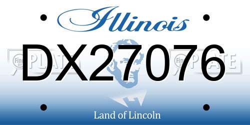 DX27076 Illinois License Plate