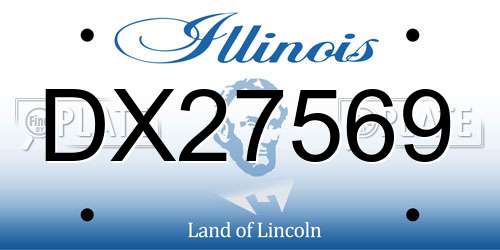 DX27569 Illinois License Plate