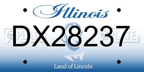 DX28237 Illinois License Plate