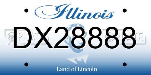 DX28888 Illinois License Plate