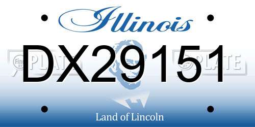 DX29151 Illinois License Plate