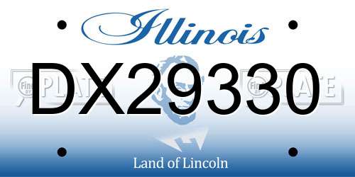 DX29330 Illinois License Plate