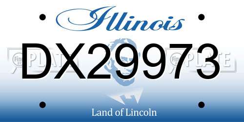 DX29973 Illinois License Plate