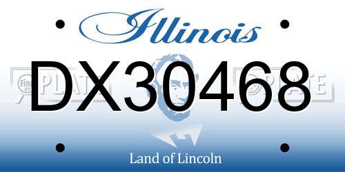 DX30468 Illinois License Plate